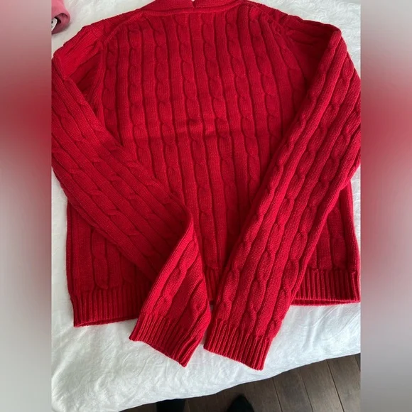 GAP 100% cotton cable knit v-neck cardigan - Picture 4 of 5